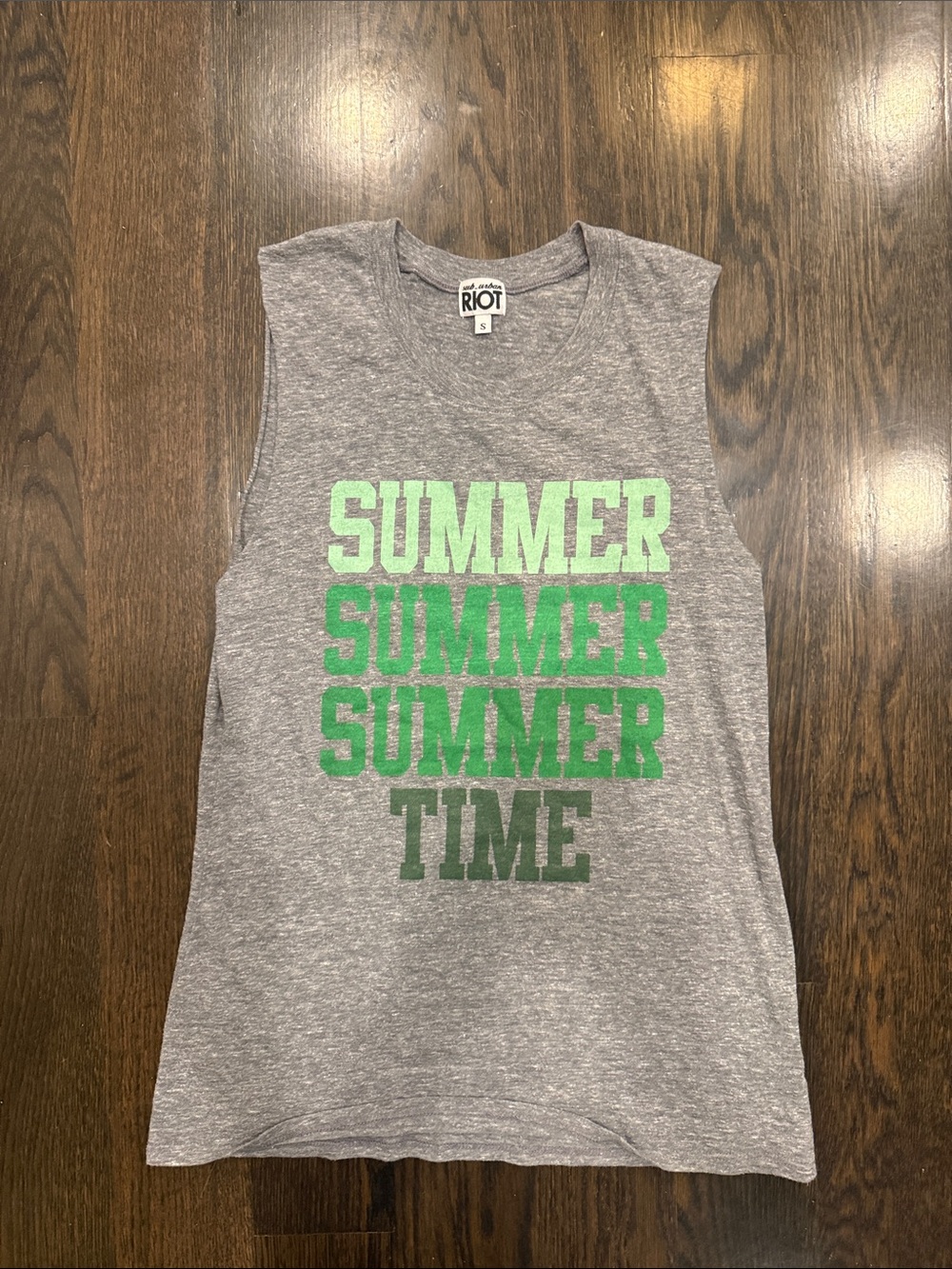 Sub_Urban Riot Gray Tank with Green 'SUMMER TIME' Graphic